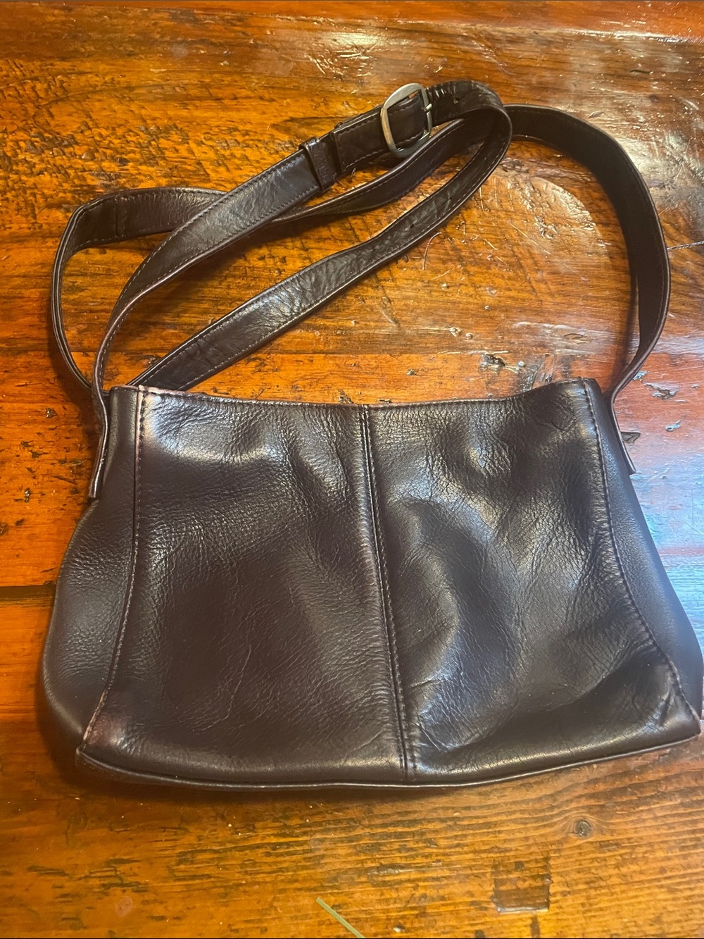 Dark Brown Leather Shoulder Bag - Unbranded mint Le Donne